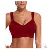 Comércio exterior europeu e americano cor sólida sem fio Amazon sutiã push up com decote em V feminino sexy beleza costas roupa íntima