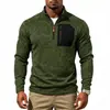 2026 Moletom Catiônico Texturizado para Cruzamento de Fronteiras Masculino Outono e Inverno Meio Zíper Gola Alta Forrado com Fleece Top Quente