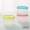 Mini Recipiente Plástico Redondo Pequeno para Armazenamento de Alimentos, Caixa de Amostra para Cantina, Caixa de Armazenamento, Recipiente para Comida de Bebê, Caixa de Armazenamento para Conservação 160ml