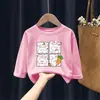 2043# casaco de outono infantil cuhk camiseta de manga comprida masculina e feminina roupas infantis novo 100% algodão camiseta básica