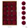 Novo produto transfronteiriço: Bola de Natal de 8cm, conjunto de bolas de Natal aveludadas, bola decorativa para árvore de Natal com padrão bordô atacado