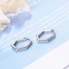 Pendientes Pentagonales Japoneses y Coreanos Pendientes Elegantes Simples Versátiles Pendientes de Diamante Estilo Frío Joyería para Orejas para Hombres y Mujeres