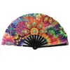Ventilador de Tecido Refletivo 33cm Ventilador de Tecido Refletivo Fresco Atividades de Festa Ventilador Refletivo de Kung Fu Leque Dobrável