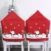 Fundas de silla de Nochebuena nuevas no tejidas, decoraciones de Navidad, fundas de tela para sillas de comedor, decoraciones para respaldo de silla, fundas de silla de Papá Noel y muñeco de nieve