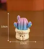 Mini Cacto Fofo Miniatura Simulação Suculenta Fofa Planta em Vaso Modelo Brinquedo Decoração de Mesa de Escritório Ornamento Criativo