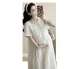 Ropa de Maternidad 2026 Verano Nuevo Estilo Vestido de Maternidad Estilo Étnico Falda Hermosa Falda Acampanada Bohemia