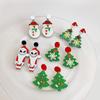 Aguja de Plata Nuevo Dibujo Animado Divertidos Aretes de Navidad Regalo Aretes Papá Noel Árbol Muñeco de Nieve Joyería para la Oreja a Juego de Colores