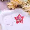 Rojo Dulce Rejillas Ramo Estrella de Cinco Puntas Acrílico Impresión DIY Collar Pin Lateral Pasador Accesorios para Pasador
