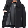 Nova jaqueta de chenille business casual para outono e inverno para homens de meia-idade e idosos, casaco de lã, estilo pai para homens