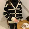 Suéter de Jacquard Chic Coreano Versátil para Mujer Otoño Nuevo Retro Calado Flor Tejido de Punto Cardigan Chaqueta de Manga Larga Tendencia