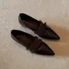 Zapatos Mary Jane súper suaves de piel de oveja con punta y que aumentan la altura para mujer, zapatos casuales retro estilo francés sin cordones