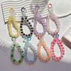 Pingente de corrente de telefone móvel de cristal de alta qualidade Nova corrente frisada Pulseira de pulso pendurada Pulseira de pulso Cordão feminino elegante claro