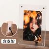 Moldura de Foto Acrílica Transparente Moldura de Exibição de Foto Polaroid Bilhete Folha de Espécime Escultura Suporte Magnético Plástico Moldura Mesa com Luz