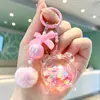 Chaveiro Despertador de Areia Líquida Dopamina Pingente Criativo com Óleo e Glitter Luz Noturna Chaveiro de Carro Fofo para Alívio do Estresse