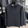 Chaqueta de Forro Polar Otoño e Invierno para Hombre Exportación Cuello Alto Cremallera Cárdigan Sudadera Engrosada Cálida Forro Polar Color Sólido Top