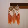 Aretes de Estilo Étnico para Mujer, Aretes Largos de Pluma con Borlas, Aretes de Viaje de Vacaciones de Lijiang, Yunnan Venta al por Mayor