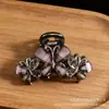 Pinza para el Cabello de Mariposa con Acabado de Alta Gama, Pinza Pequeña de Garra con Piedra Ojo de Gato, Pinza para Flequillo Lateral para Mujer, Pinza para Recogido Parcial para la Parte Trasera de la Cabeza, Accesorio para el Cabello