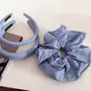 Anillo para el Cabello de Rayas Azules Simple Estilo Coreano Aro para el Cabello Estilo Universitario para Mujer Todo Fósforo Cuerda para la Cabeza de Cola de Caballo de Niña Banda de Goma con Cabeza de Bola