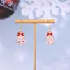 Brincos de Gota de Óleo Papai Noel Desenho Animado Europeu e Americano Série de Natal Personalidade Transfronteiriça Brincos de Alce Pão de Gengibre para Mulheres