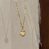 Collar Exquisito de Plata Esterlina S925 Estilo Coreano Corazón Cepillado Esmerilado para Mujer Dulce Sencillo Diseño Nicho Lujo Accesible Cadena Clavícula