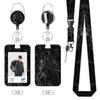 Porta-Cartão Espesso e Durável com Cordão, Alça de Pescoço, Fivela Retrátil, Porta-Crachá de Identificação UV, Crachá de Funcionário, Porta-Crachá de Nome, Porta-Passe de Ônibus
