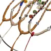 Colar do Deus da Riqueza de Cinco Vias Xizang Artesanal Cordão de Colar Trançado de Oito Fios Corda para Pendurar Thangka Cordão de Pingente Amuleto de Buda