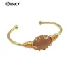 WT-B644 Pulsera con colgante de piedra amatista brillante estilo palacio retro europeo y americano Joyería para niñas