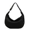 Bolso de lona de moda simple y versátil, con textura de gran capacidad, diseño de nicho para viajeros, bolso de hombro informal, bolso tipo dumpling