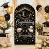 Amazon Xiyin Novo Fundo Arqueado Preto Dourado para Festa de Formatura Chapéu de Solteiro Fundo Arqueado com Estampa de Céu Estrelado