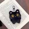 Novo Fofo Desenho Animado Gatinho Preto Pelúcia Chaveiro Boneca Brinquedo Máquina de Venda Pequeno Presente Atacado Presente para Estudante