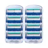 Navaja manual para hombre, set lavable para todo el cuerpo, hoja azul oscuro, mango mate en forma de bala, mango azul