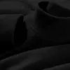Fábrica de Origem Cuidadosamente Selecionada Camisa Básica Preta de Gola Alta em Veludo Alemão para Homens no Outono com T-shirt Slim de Manga Longa no Ombro Direito com Moletom
