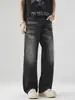Ropa para Hombre Fengshe / Jeans para hombre con patrón de rayo desgastado de la alta calle americana, marca de moda, pantalones de pierna recta cleanfit ligeramente acampanados
