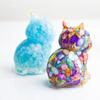 Ornamentos de Animais com Cascalho de Cristal Natural e Epóxi Gatinho Fofo Decoração de Aquário Acessórios de Mesa Decorações de Interior de Carro
