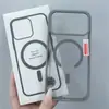 Funda Magnética de Acrílico Escarchado con Agujero Grande para Teléfono para Samsung S26, Adecuada para S25Ultra, con Bordes de Colores y Marco de Espejo Grande Funda Magnética