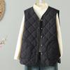 2026 Versátil Otoño Simple Invierno Nuevo Casual Versátil Acolchado Algodón Delgado Botón Oculto Bolsillo Lateral Chaleco para Mujer