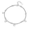 Nueva pulsera de estrella de cinco puntas de doble capa plateada para niñas estrellas diseño de nicho que combina con todo estilo ins exquisita venta al por mayor