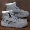 Sapatos masculinos de fronteira, nova tendência da moda de inverno, botas de pai forradas com lã, botas Martin, forradas com lã, quentes, botas de neve de cano alto