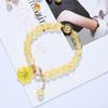 Moda transfronteiriça nova pulseira de flor simples elegante floral margarida cristal elástico miçangas para mulheres Atacado