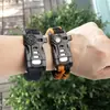 Pulsera tejida de paracord para exteriores, cuchillo multifuncional, iniciador de fuego, brújula de supervivencia para senderismo y camping, equipo de emergencia para exteriores
