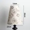 Pantalla de Lino Plisado Pastoral Floral Retro para Lámpara de Piso Colgante de Mesita de Noche de Dormitorio Hotel Accesorios