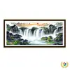 Pintura de Paisaje para Sala de Estar Punto de Cruz Amanecer Versión de Riqueza Oficina Promotor de Riqueza Flujo de Riqueza Montaña y Agua Bordado