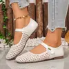 Zapatos de Salón Bajos de Comercio Exterior 2026 Nuevos Calados de Una Correa Suela Suave Punta Redonda Versátiles Estilo Retro Francés Zapatos Mary Jane para Mujer
