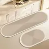 Alfombrilla de Piso Absorbente de Tierra de Diatomeas Suave para Cocina Transfronteriza Antideslizante a Prueba de Aceite Resistente a Manchas Felpudo Doméstico Lavable sin Frotar Alfombra Larga de Tira