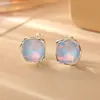 Pendientes de Ópalo Coloridos Estilo Chica Dulce, Simples y de Moda, Pendientes de Temperamento Fresco y de Gama Alta, Accesorios Lindos Estilo Infantil
