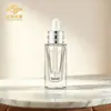 Botella de vidrio transparente de 30 ml para aceite esencial con fondo grueso y gotero, botella vacía para líquido de esencia, materiales de embalaje cosmético al por mayor