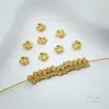 Anillo con Abalorio de Guirnalda de Zirconia de Color Chapado en Oro de 18 Quilates Anillo Pequeño Separador de Flor Pulsera de Abalorios Hecha a Mano DIY Accesorios de Joyería