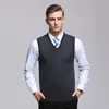 Chaleco de punto para hombre, camiseta básica para hombre, tejido sin mangas de cuello en V ajustado para negocios, chaleco para hombre, suministro directo de fábrica