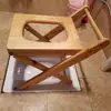 Silla de tocador de madera maciza para ancianos, Taburete de tocador de madera para mujeres embarazadas, Silla de inodoro portátil simple para uso en el hogar por ancianos
