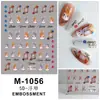 Pegatinas de Uñas con Relieve Mariposa Estilo Nacional Dibujos Animados Navidad Florales Pegatinas para Uñas de Niños Diario Funda de Teléfono Móvil Maquillaje DIY